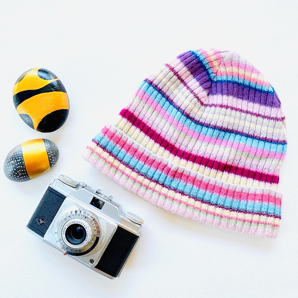 Vintage | Pastel Rainbow Knit Hat